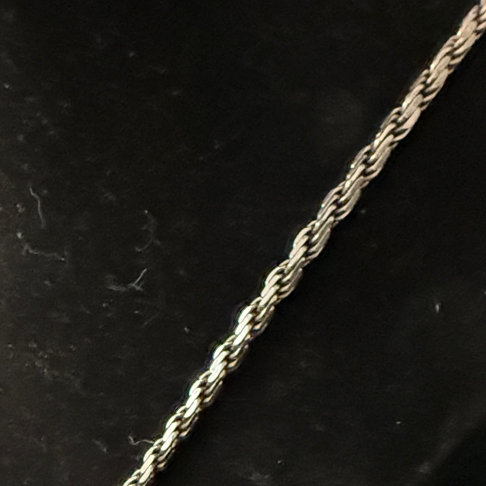 Women's Rope Chain Necklace - Polished Silver Finish - Picture 8 of 9